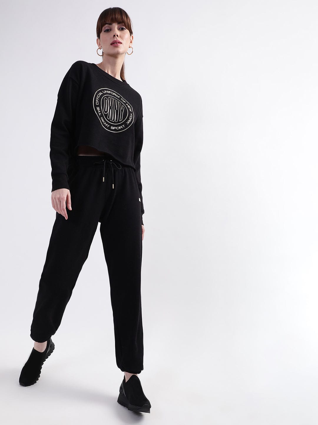 DKNY Women Black Regular Fit Sweatpant