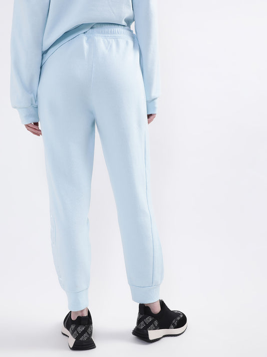 DKNY Women Light Blue Solid Regular Fit Sweatpant