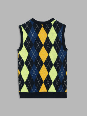 Blue Giraffe Boys Multi Self-Design Sweater