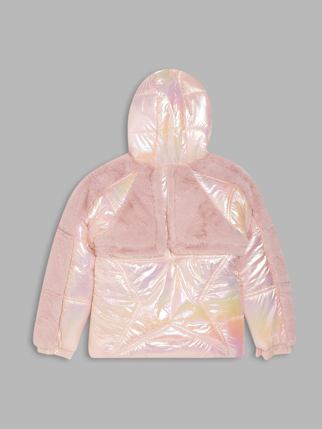 Blue Giraffe Girls Peach Solid Jacket