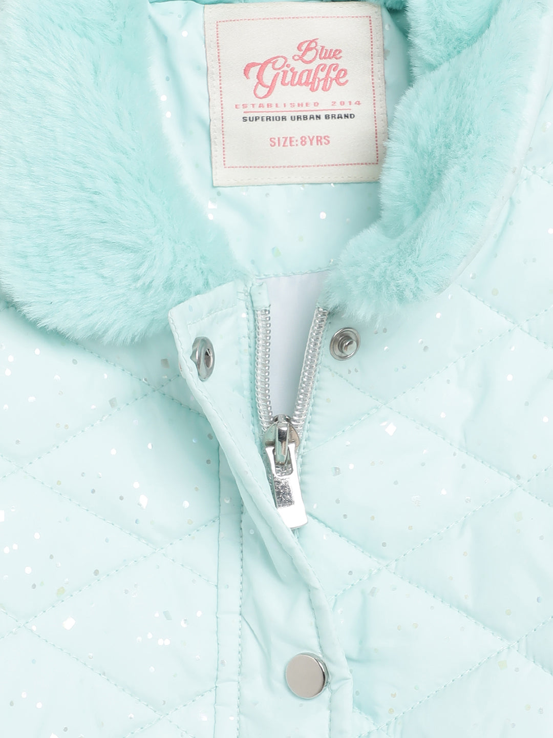 Blue Giraffe Girls Blue Printed Jacket