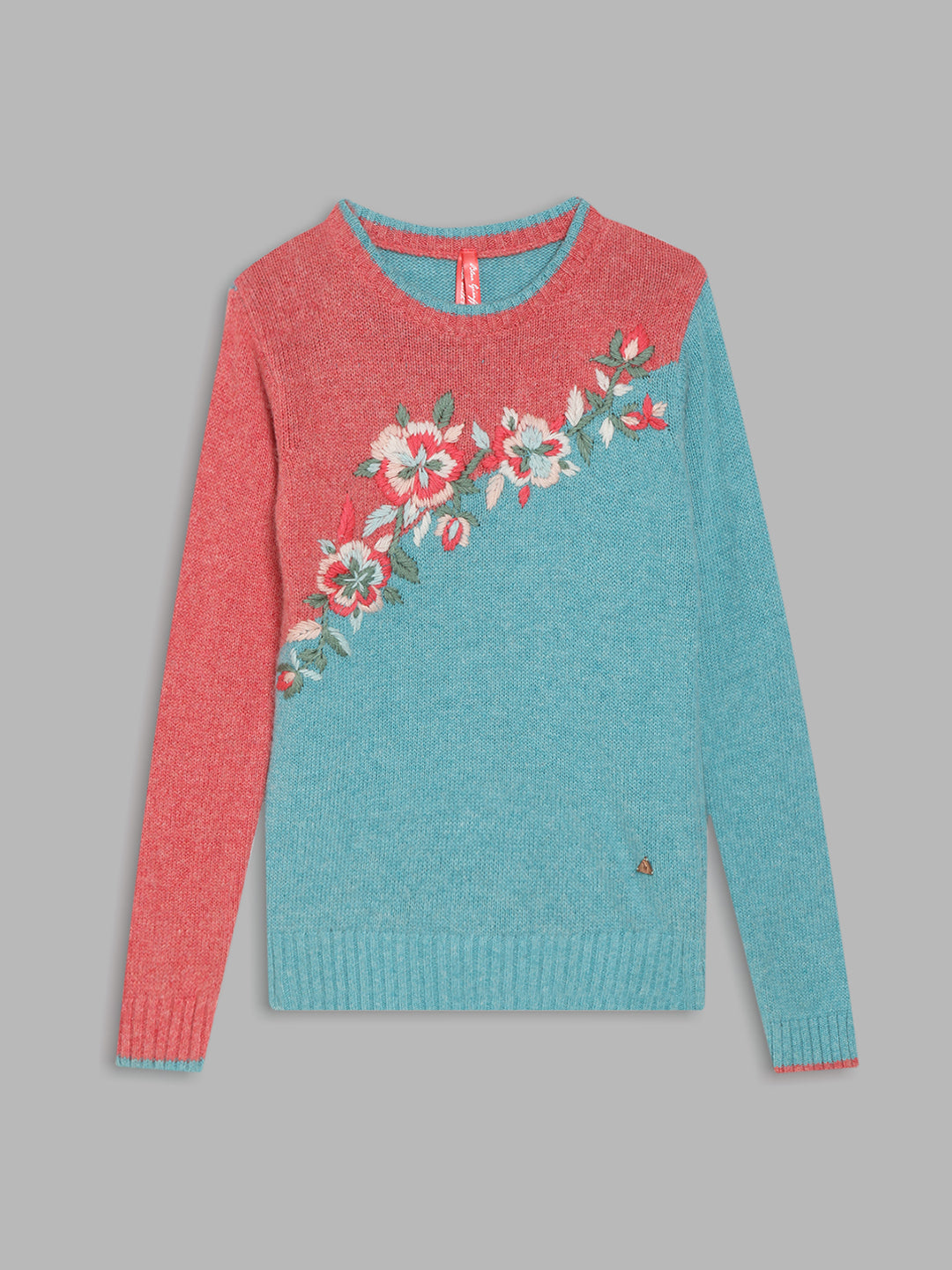 Blue Giraffe Girls Coral Solid Sweater