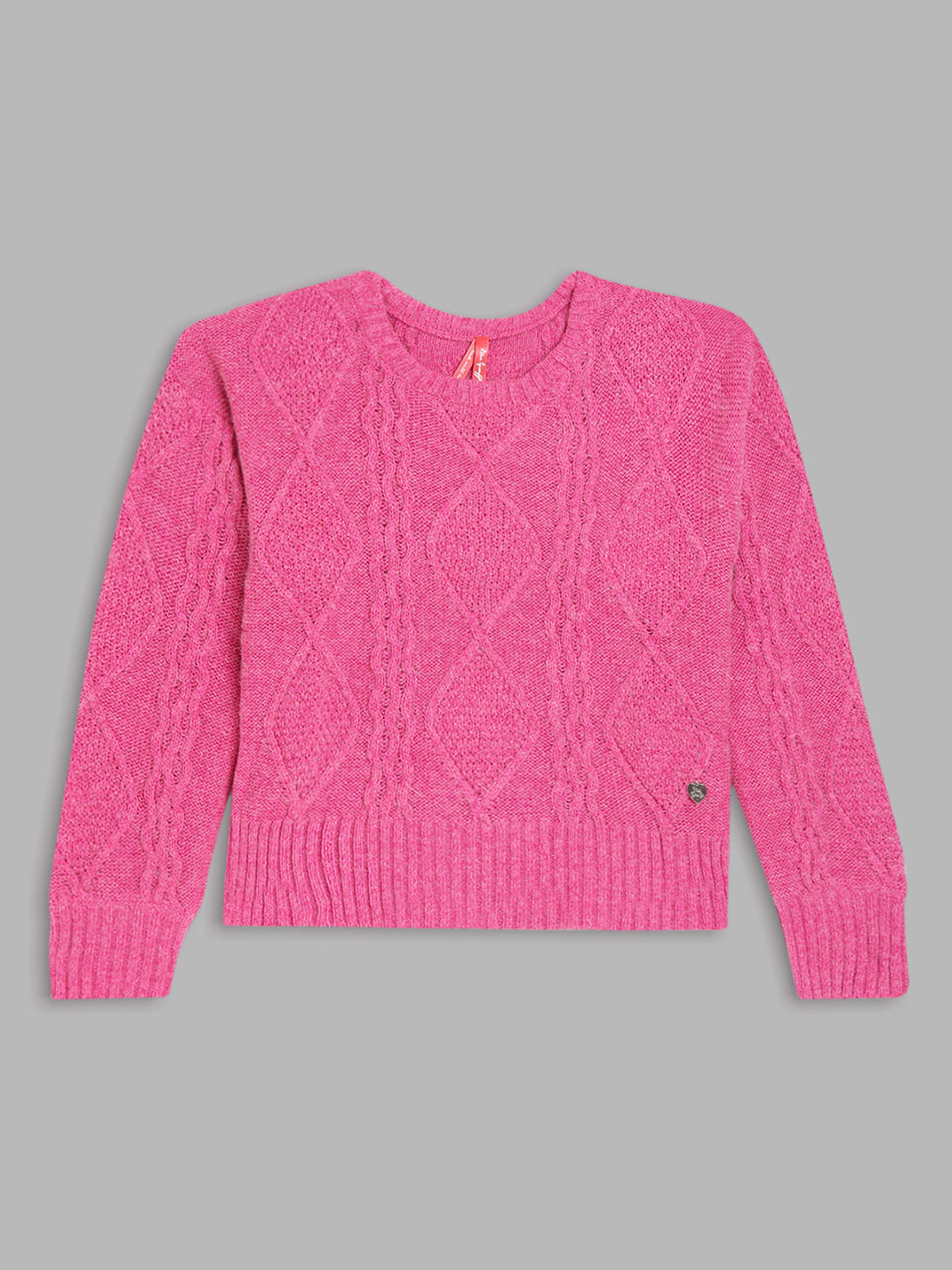Blue Giraffe Girls Red Solid Sweater