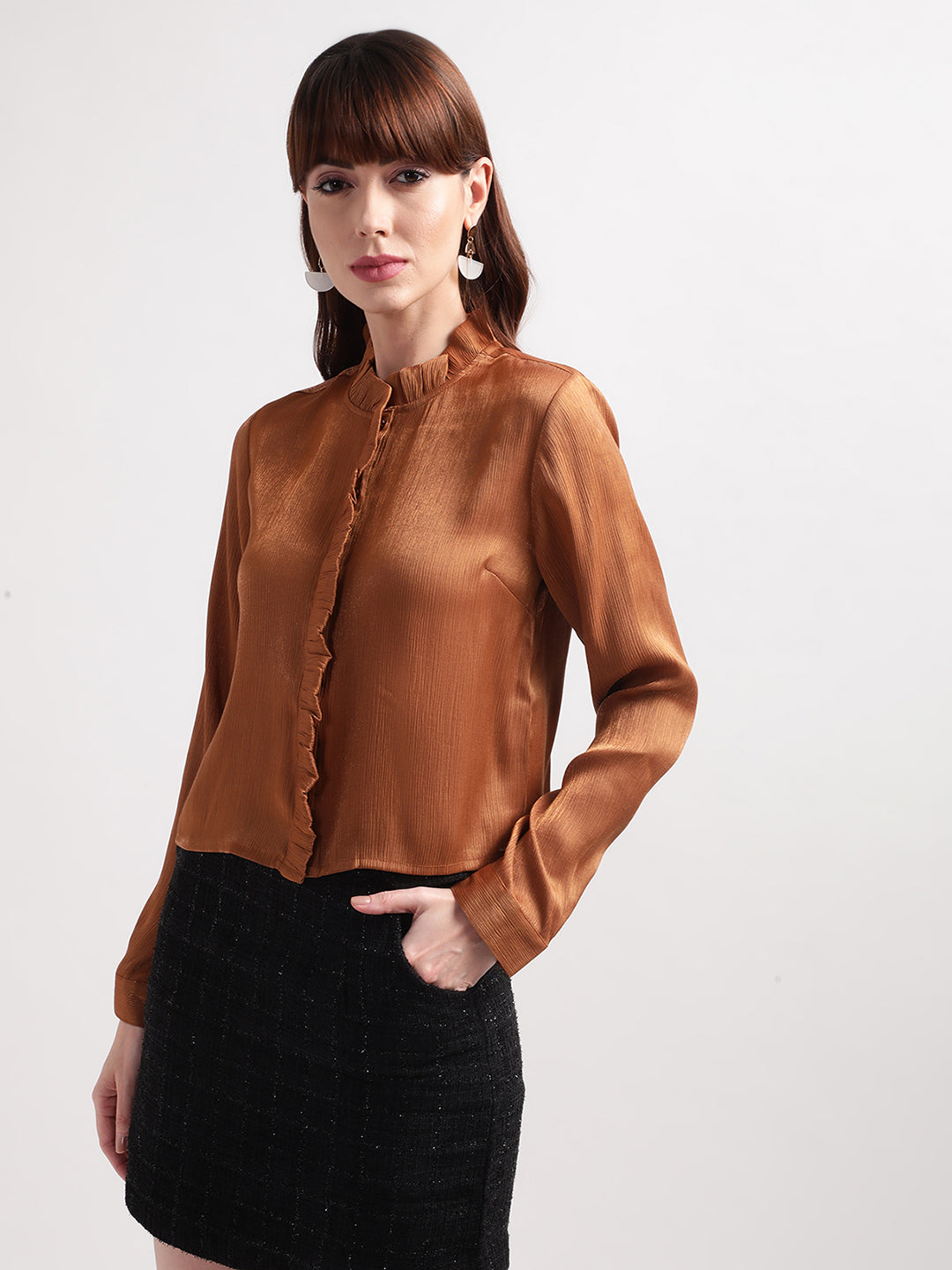 Centre Stage Women Brown Solid Top