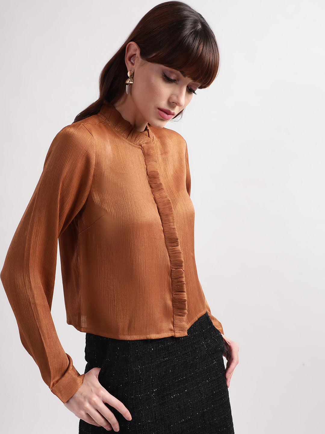 Centre Stage Women Brown Solid Top