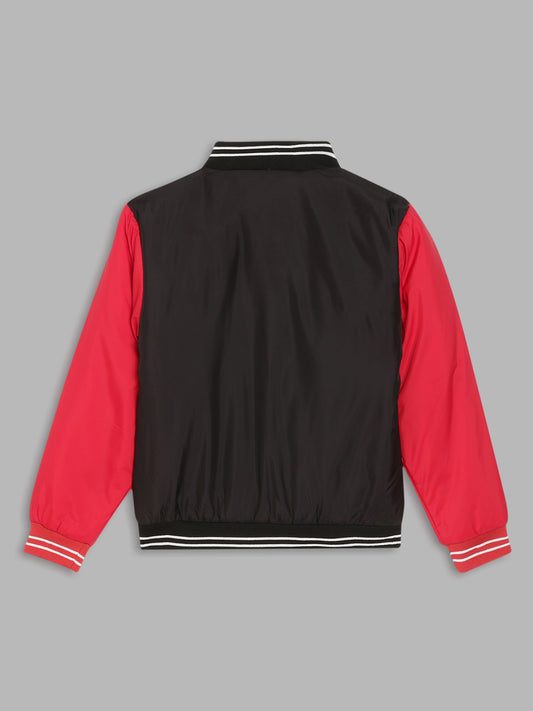 Blue Giraffe Boys Black Solid Jacket