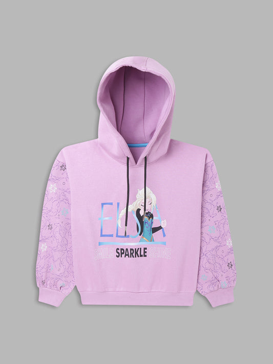 Blue Giraffe Girls Lilac Solid Sweatshirt