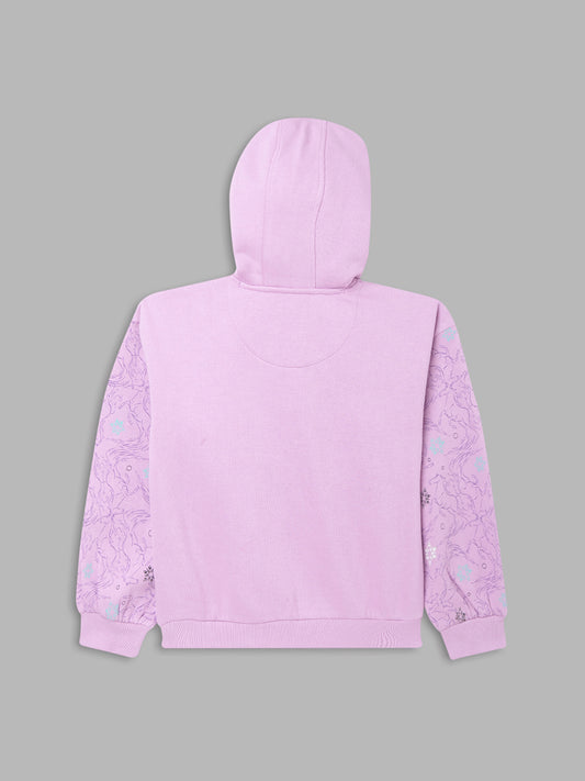 Blue Giraffe Girls Lilac Solid Sweatshirt