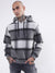 Antony Morato Men Grey Checked Hooded Sweatshirt