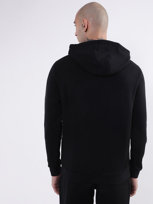 Antony Morato Men Black Raglan Sleeves Hooded Sweatshirt