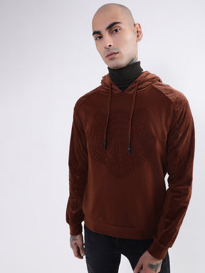 Antony Morato Men Rust Brown Hooded Sweatshirt