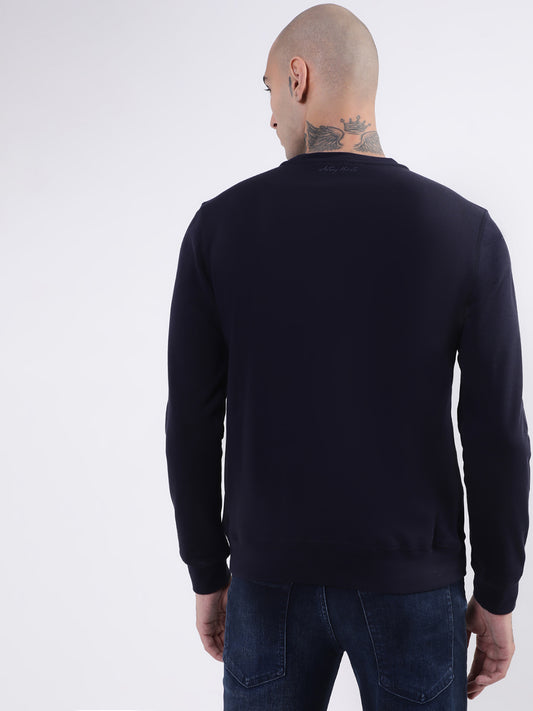 Antony Morato Men Blue Round Neck Printed Sweatshirt