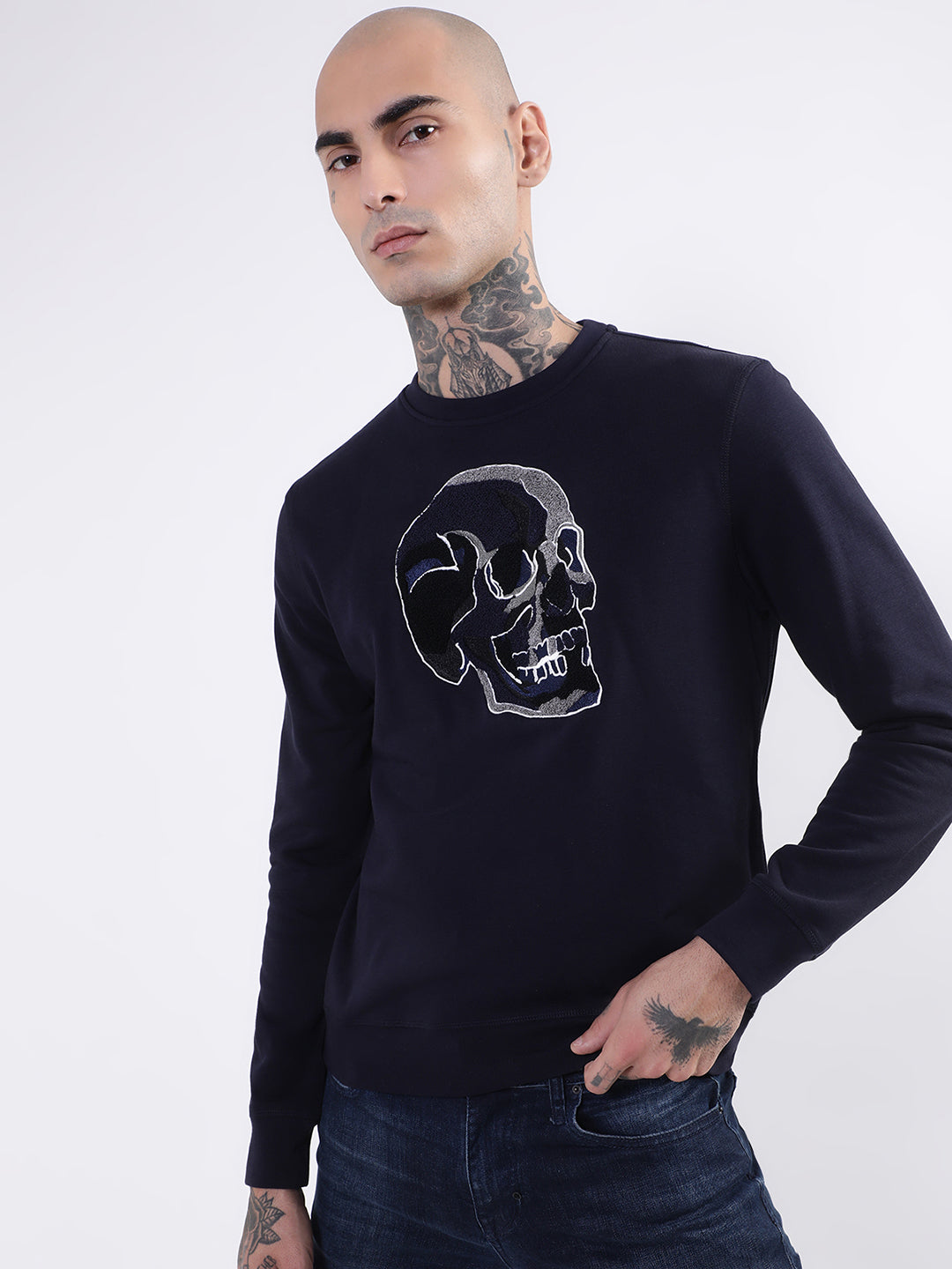 Antony Morato Men Blue Round Neck Printed Sweatshirt