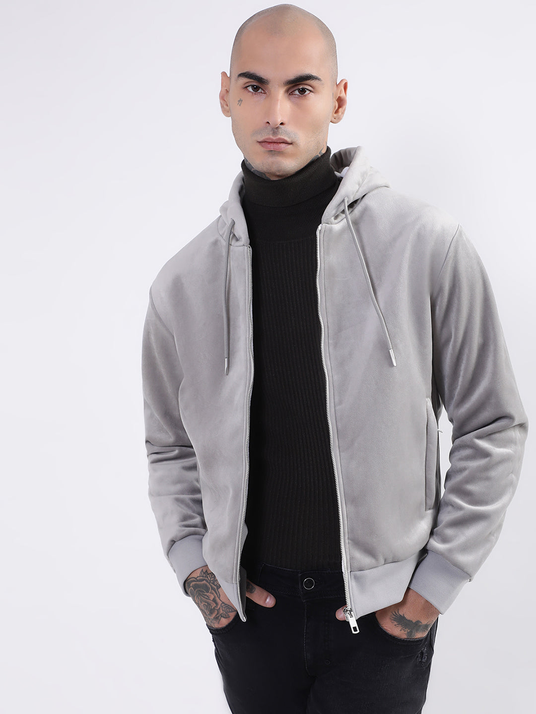 Antony Morato Men Grey Hooded Sweatshirt