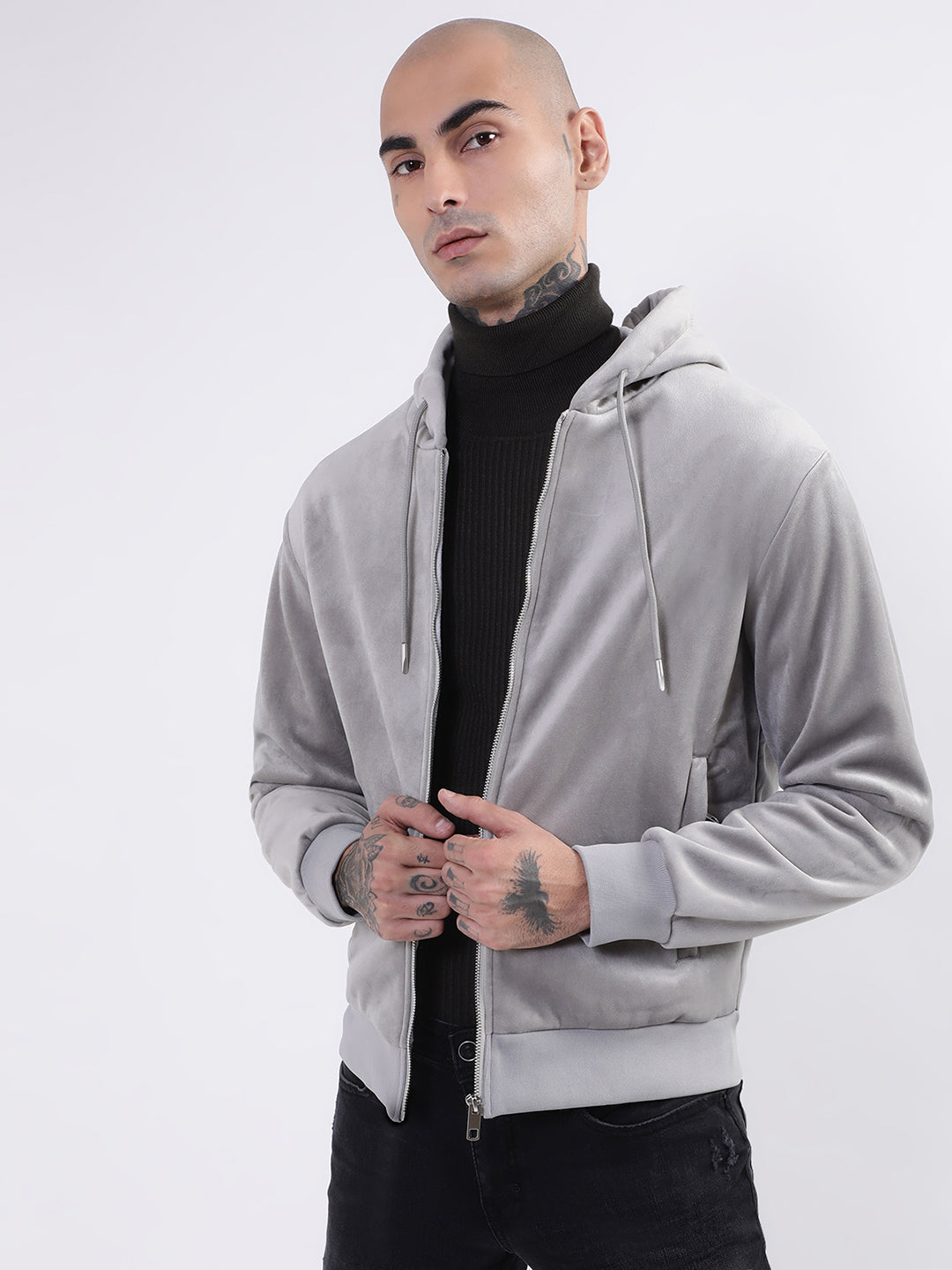 Antony Morato Men Grey Hooded Sweatshirt