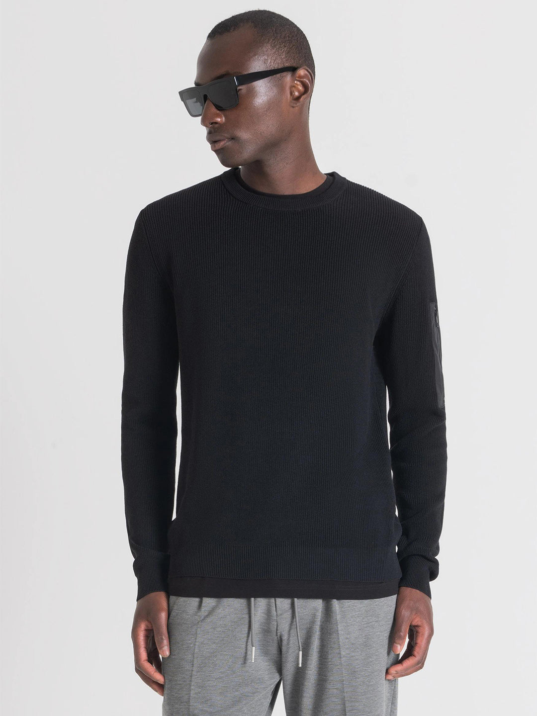 Antony Morato Men Black Pullover Sweater