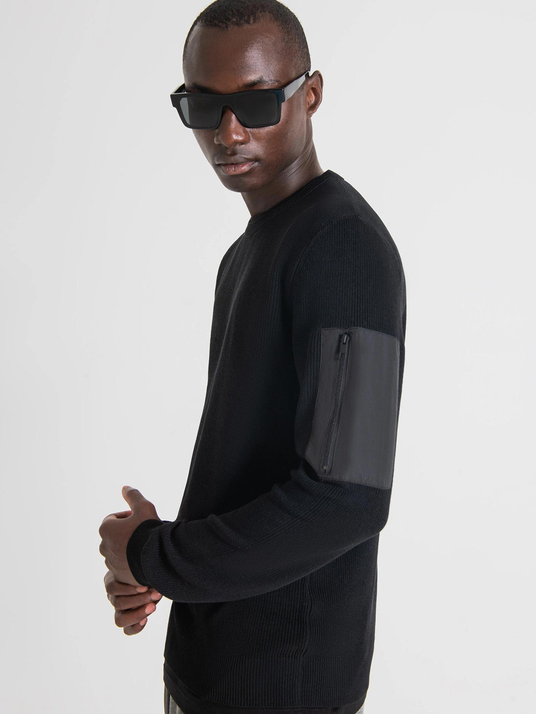 Antony Morato Men Black Pullover Sweater