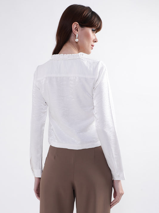 Centre Stage Women White Solid Top