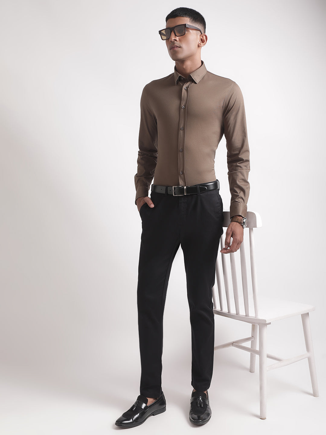 Matinique Brown Regular Fit Shirt