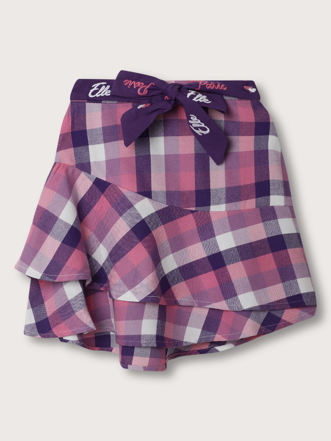 Elle Kids Girls Magenta Solid Regular Fit Skirt