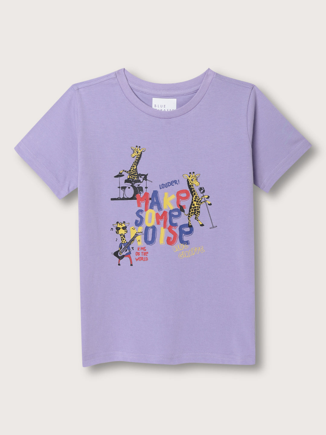 Blue Giraffe Kids Lavender Fashion Printed Regular Fit T-Shirt