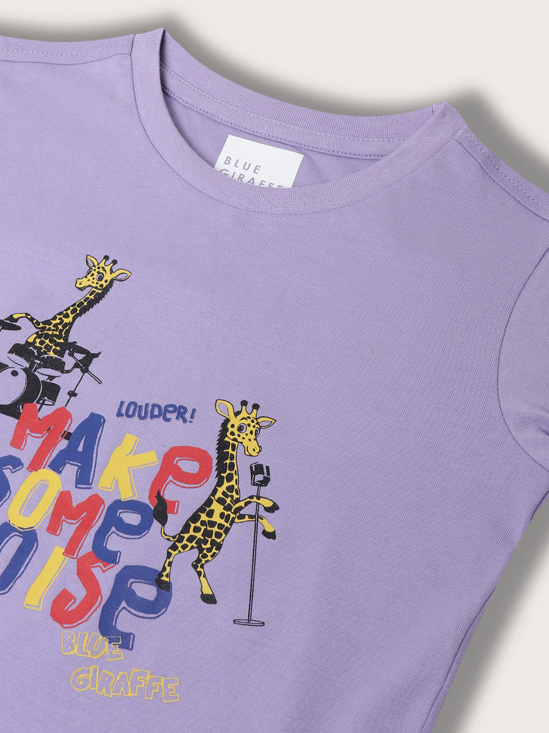 Blue Giraffe Kids Lavender Fashion Printed Regular Fit T-Shirt