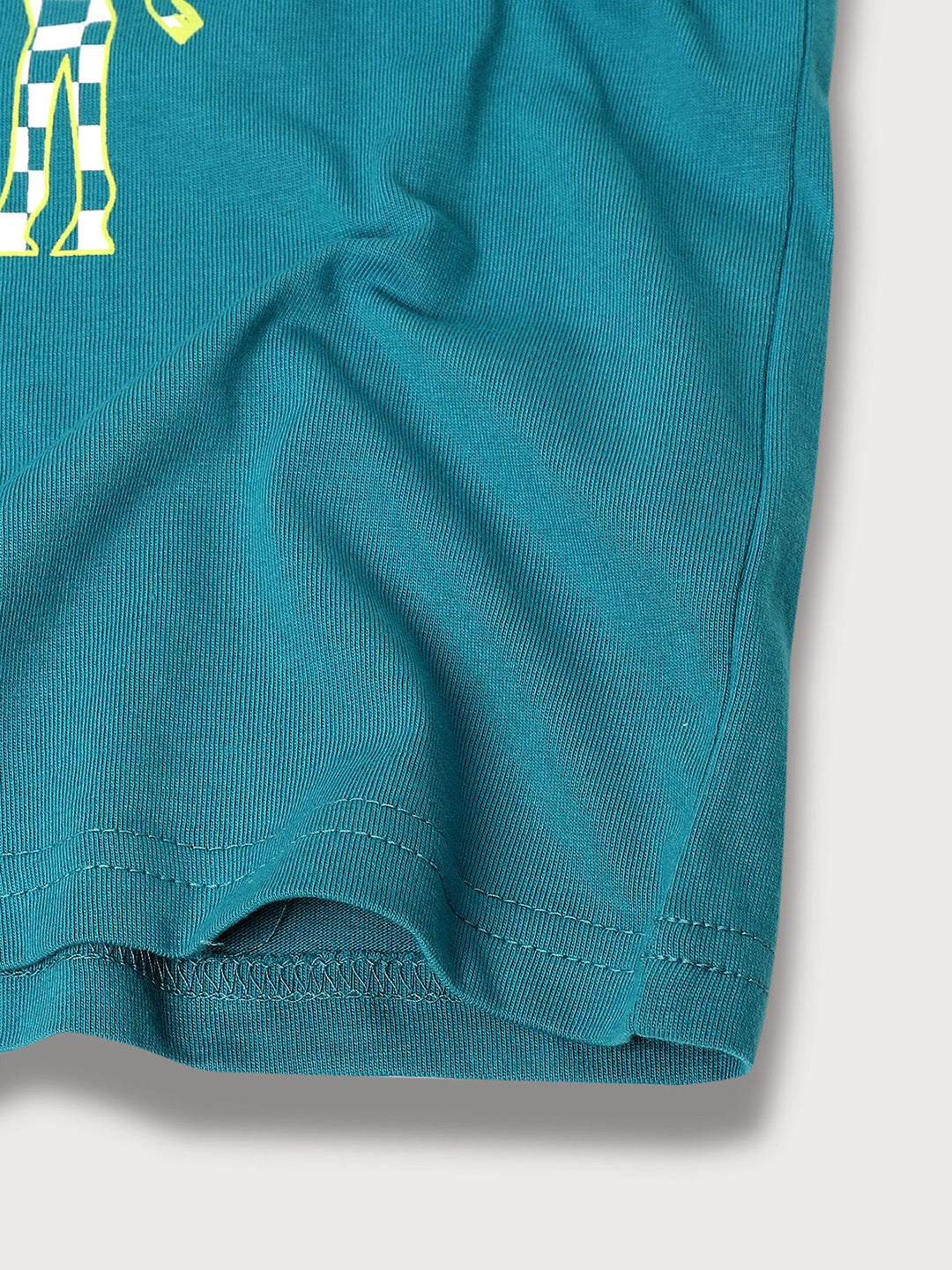 Blue Giraffe Boys Teal Solid Round Neck TShirt