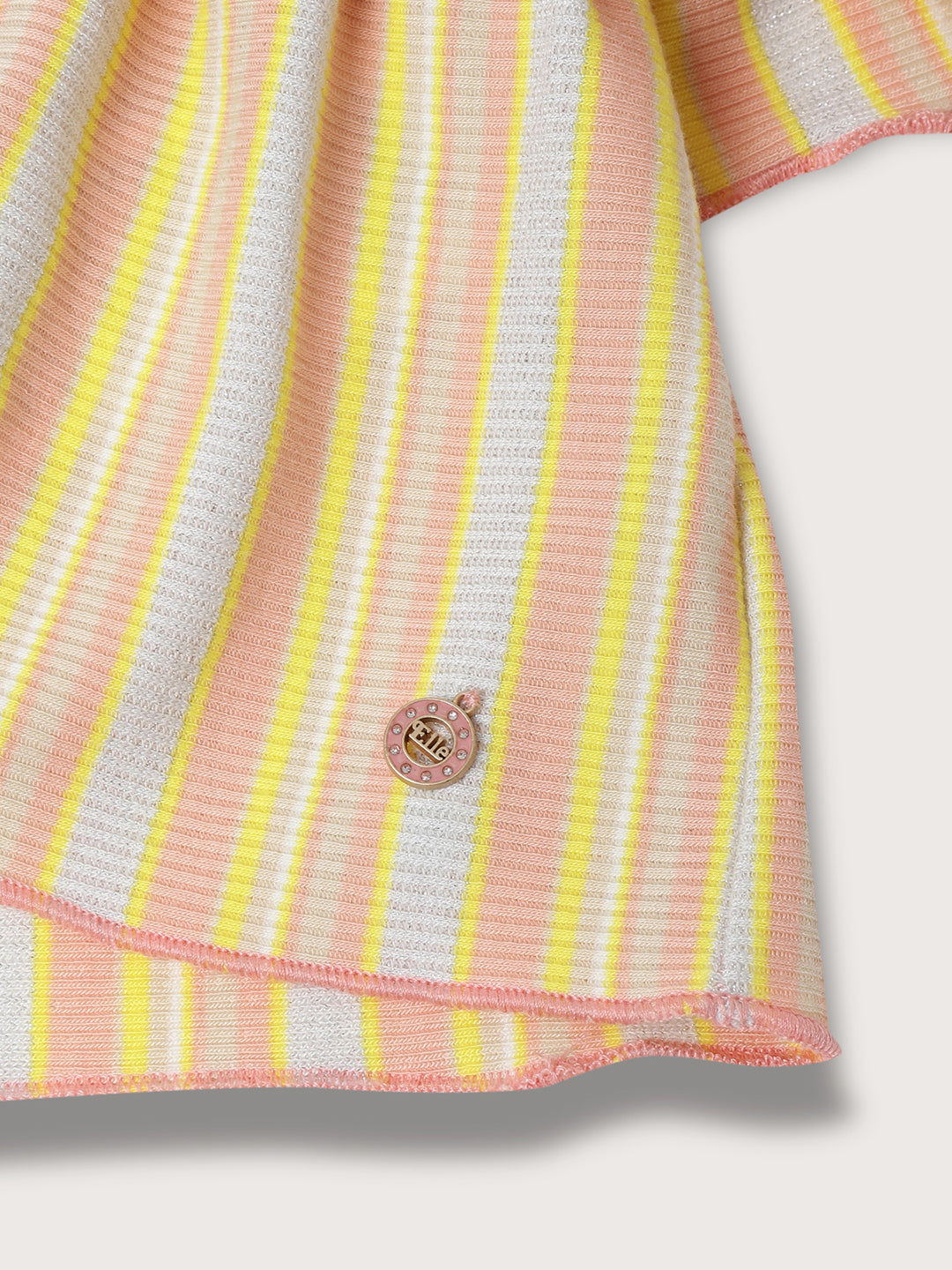 Elle Kids Girls Orange Square Neck Solid Top