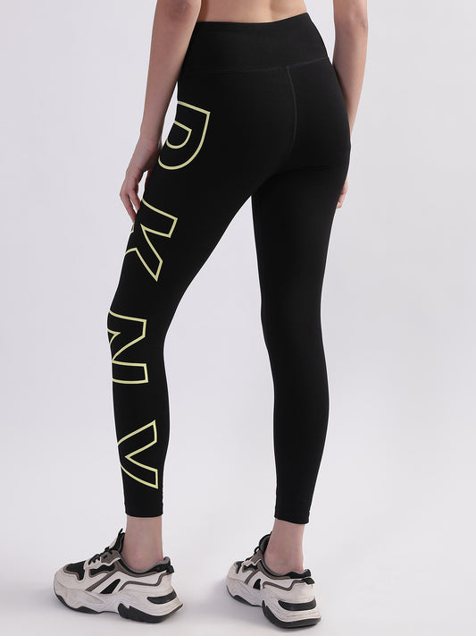DKNY Women Lime Solid Fitted Leggings