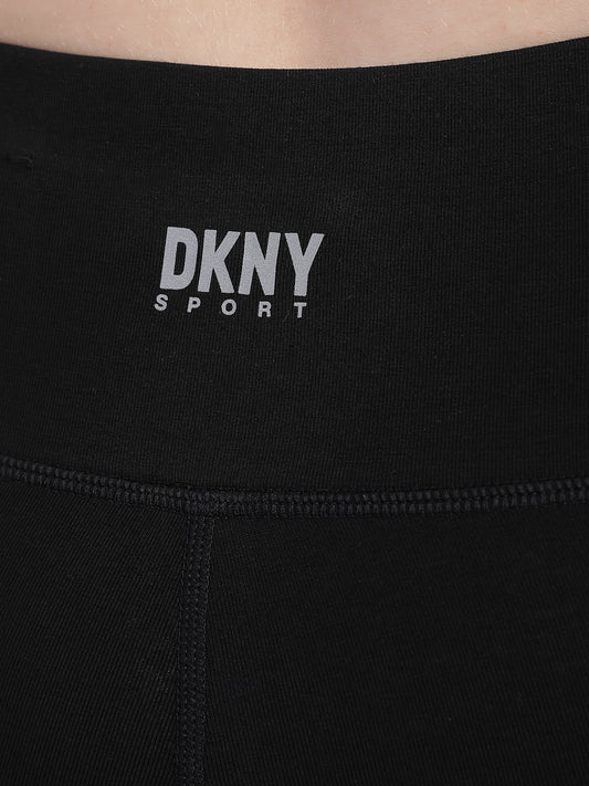 DKNY Women Black Solid Fitted Leggings