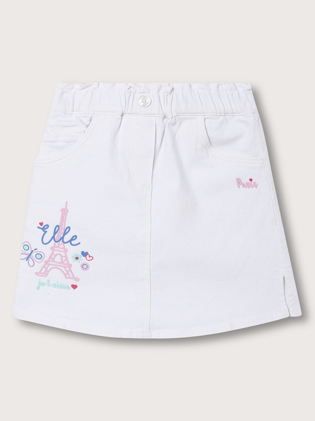 Elle Kids Girls White Solid A Line Skirt