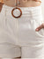 Elle Women White Solid Regular Fit Shorts