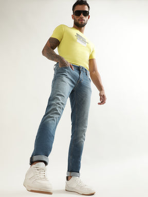 Antony Morato Men Slim Fit Heavy Fade Stretchable Jeans