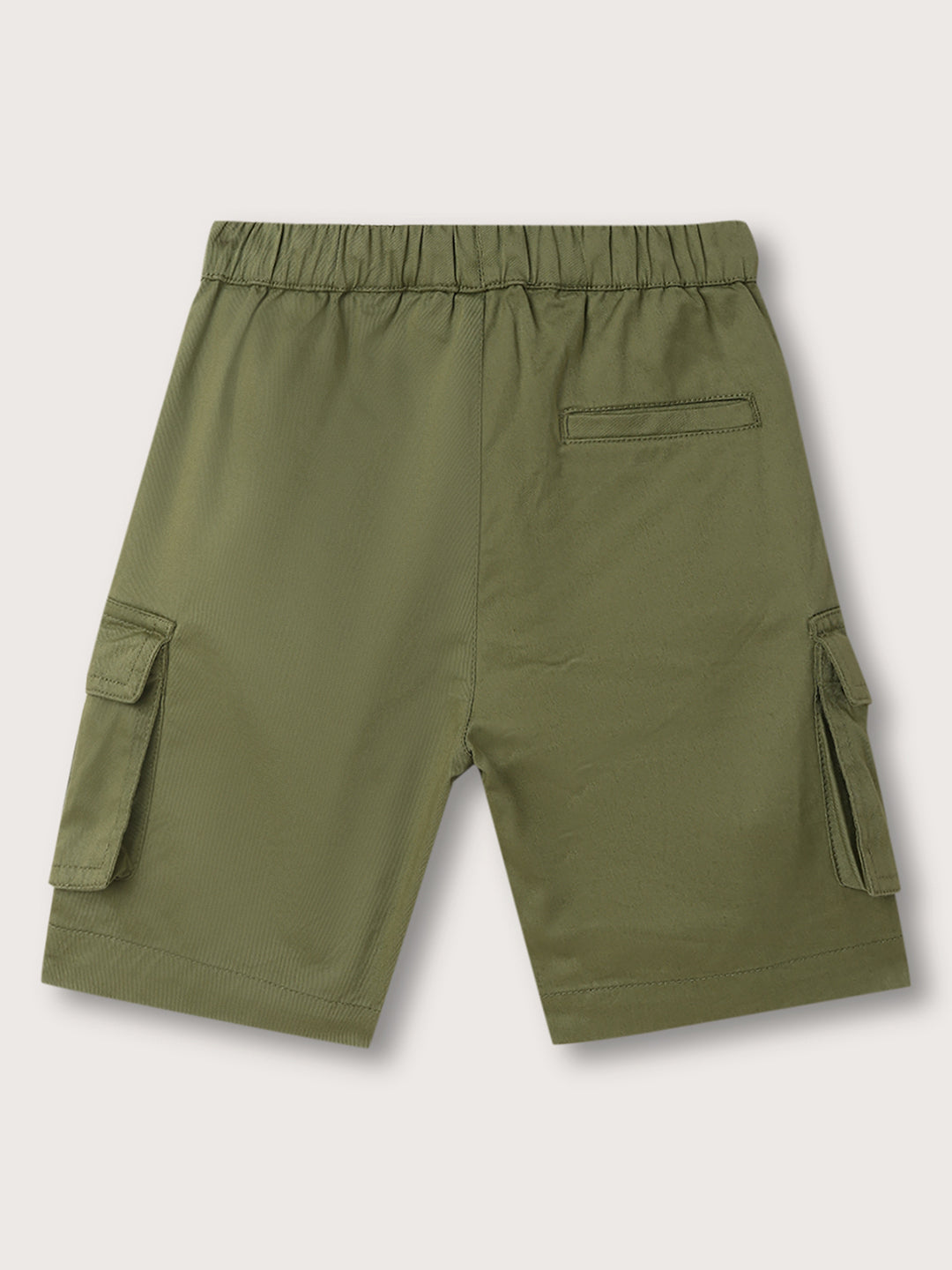 Blue Giraffe Boys Olive Solid Regular Fit Shorts
