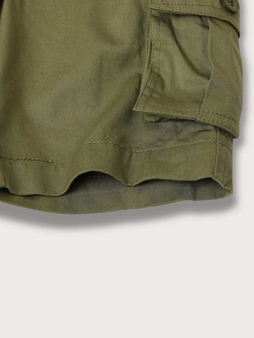 Blue Giraffe Boys Olive Solid Regular Fit Shorts
