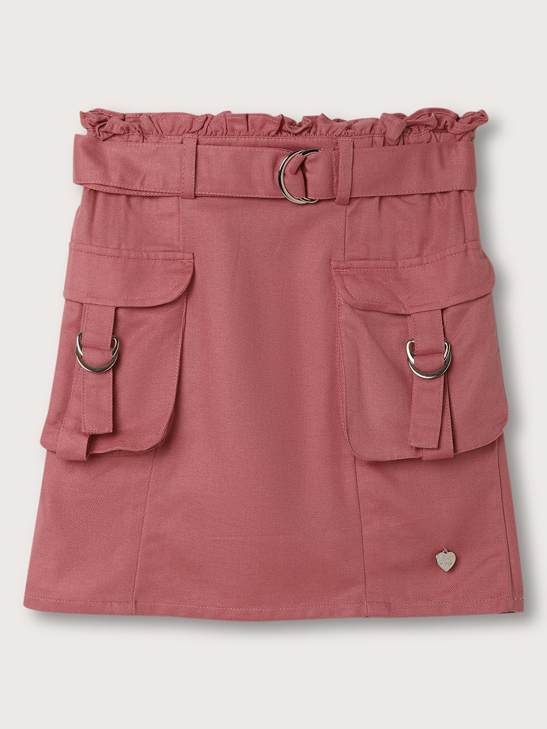 Blue Giraffe Girls Dusty Pink Solid Regular Fit Skirt