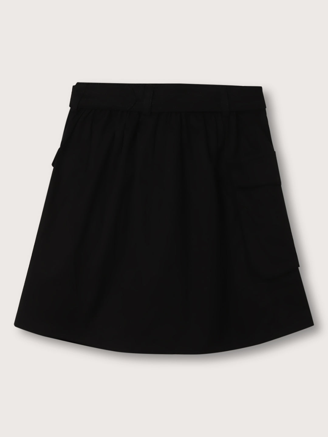 Elle Kids Girls Black Solid Straight Fit Skirt