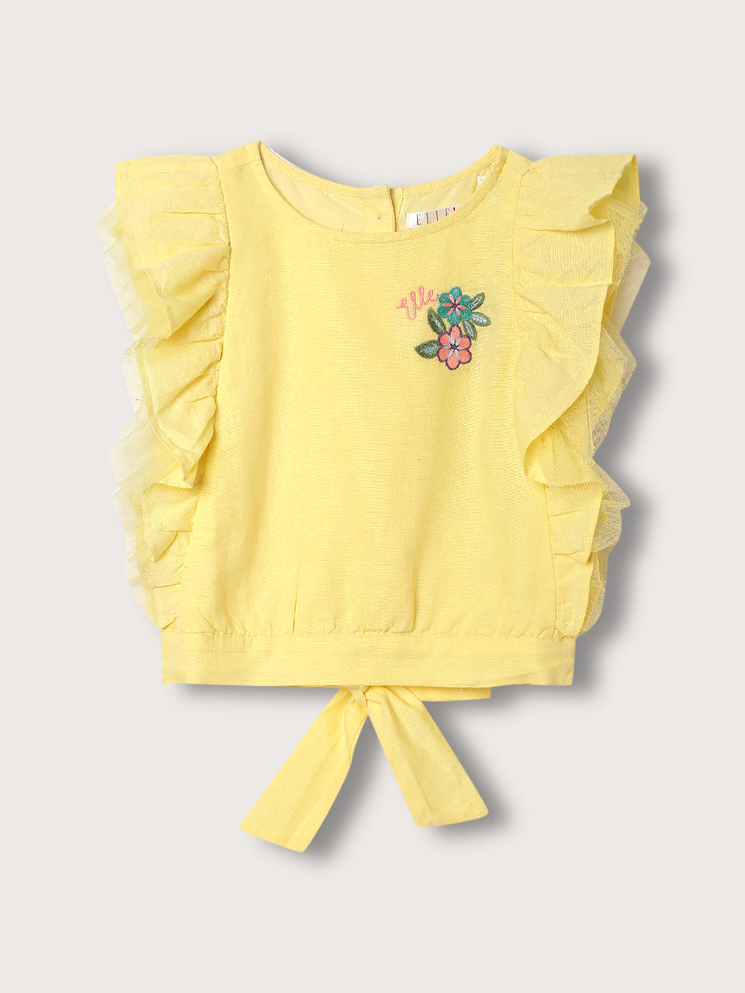 Elle Kids Girls Lemon Yellow Round Neck Top