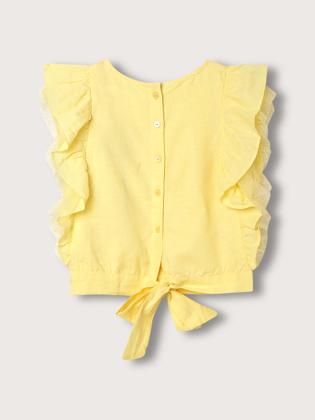 Elle Kids Girls Lemon Yellow Round Neck Top