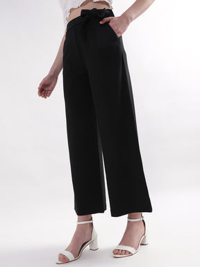 Centre Stage Women Black Fit and Flare Trouser