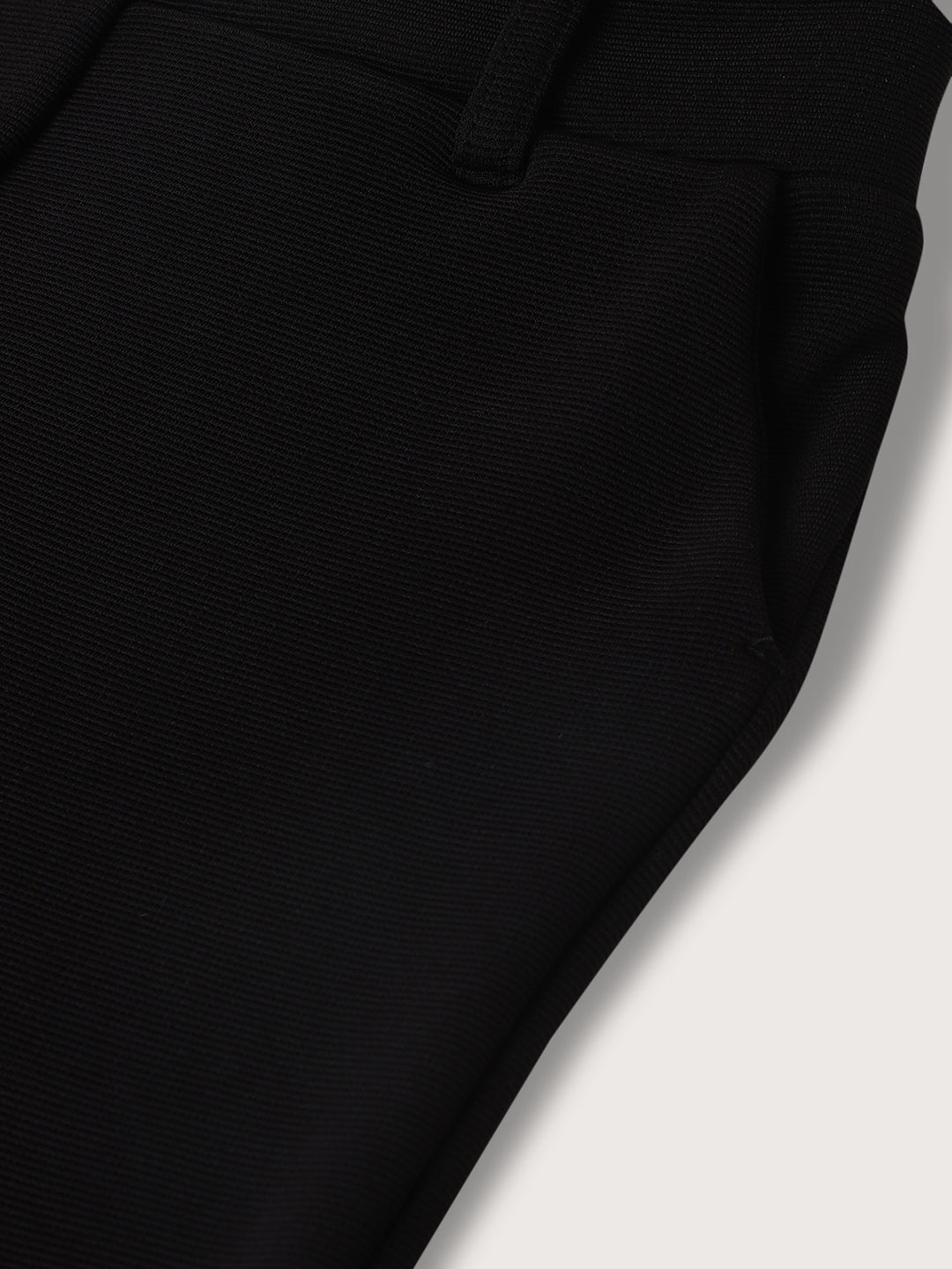 Elle Kids Girls Black Solid Fit and Flare Trouser