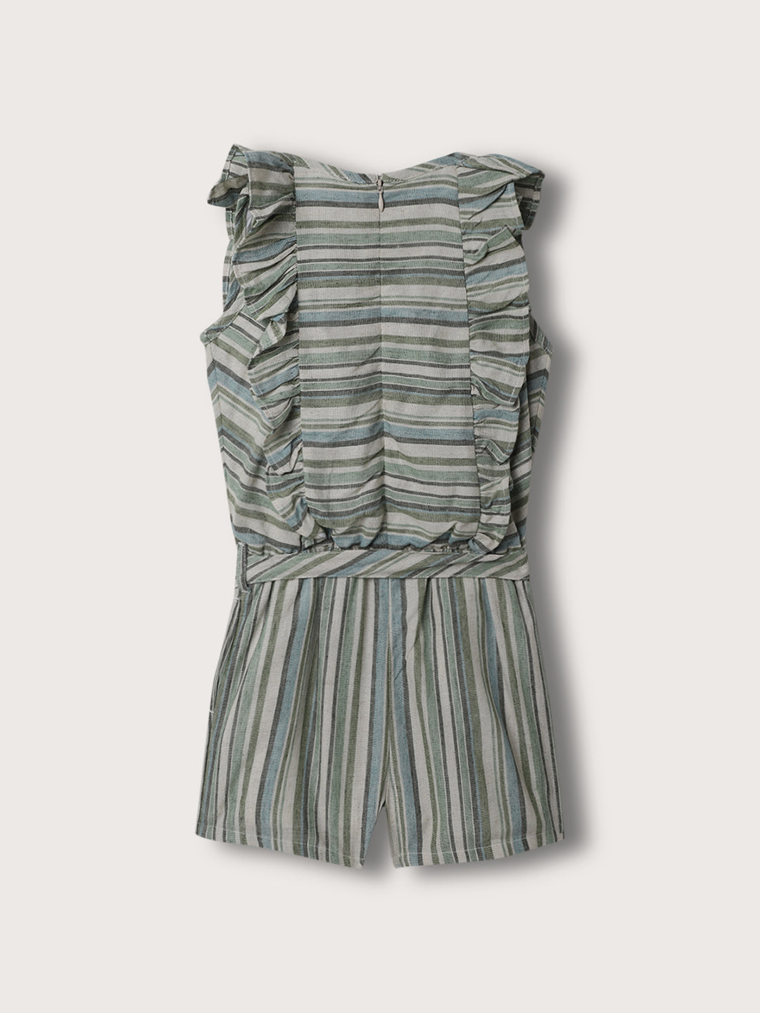 Elle Kids Girls Multi Striped Round Neck Playsuit