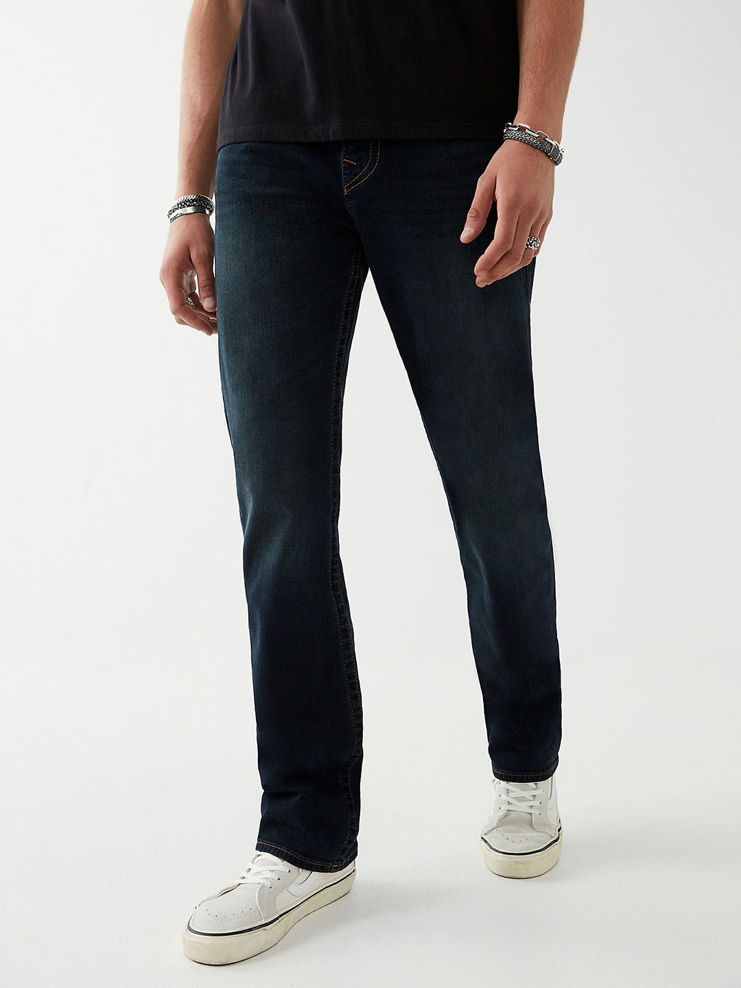 True Religion Men Solid Straight Fit Jeans