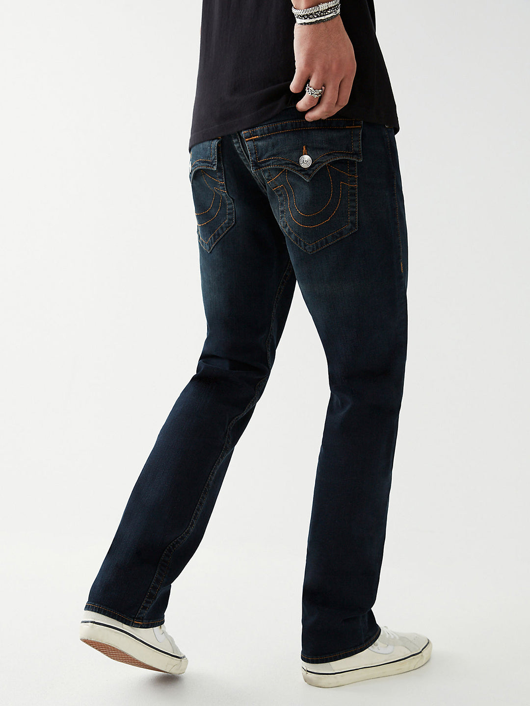 True Religion Men Solid Straight Fit Jeans