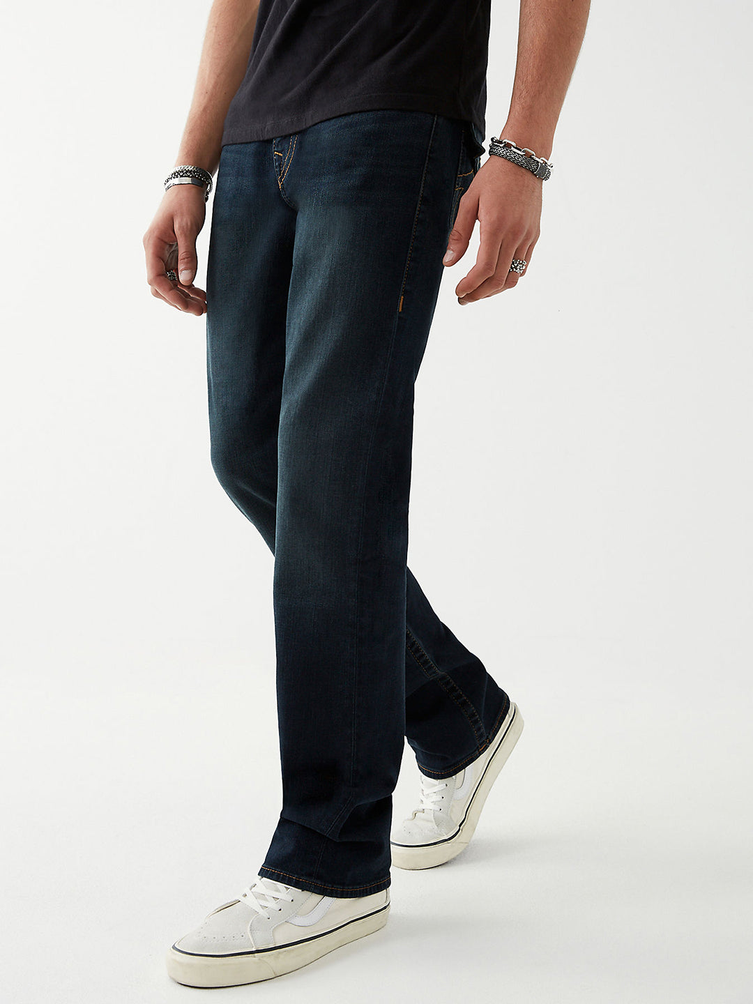 True Religion Men Solid Straight Fit Jeans