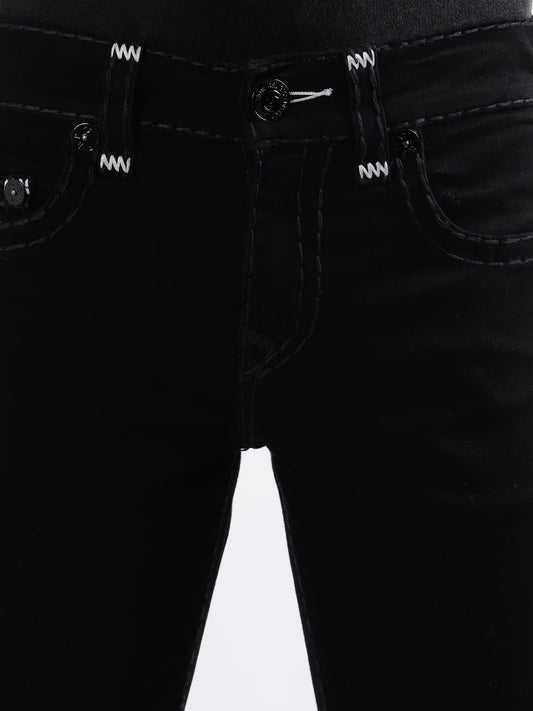 True Religion Men Black Solid Straight Fit Jeans