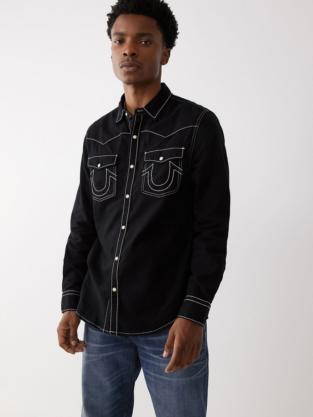 True Religion Black Fashion Regular Fit Shirt