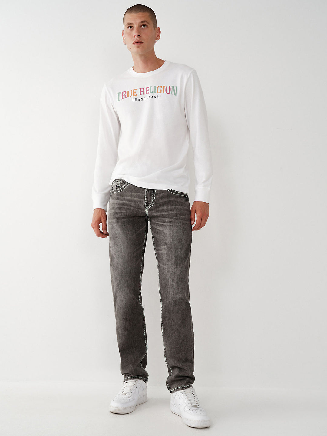 True Religion Men Faded Skinny Fit Jeans