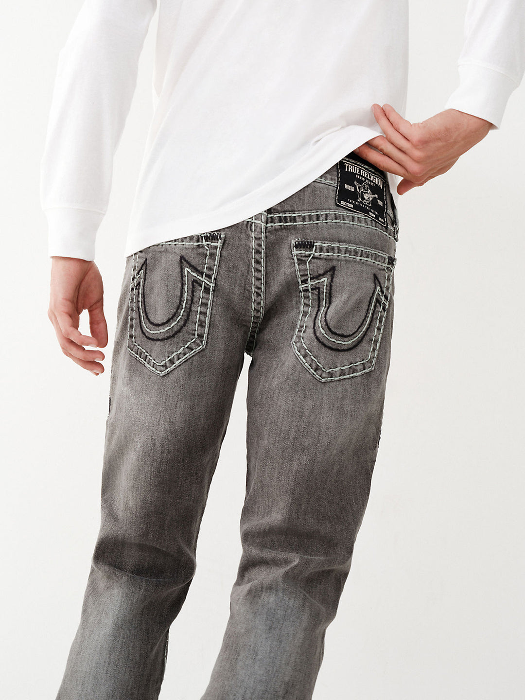 True Religion Men Faded Skinny Fit Jeans