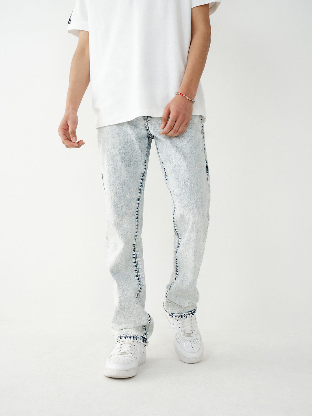 True Religion Men Solid Straight Fit Jeans